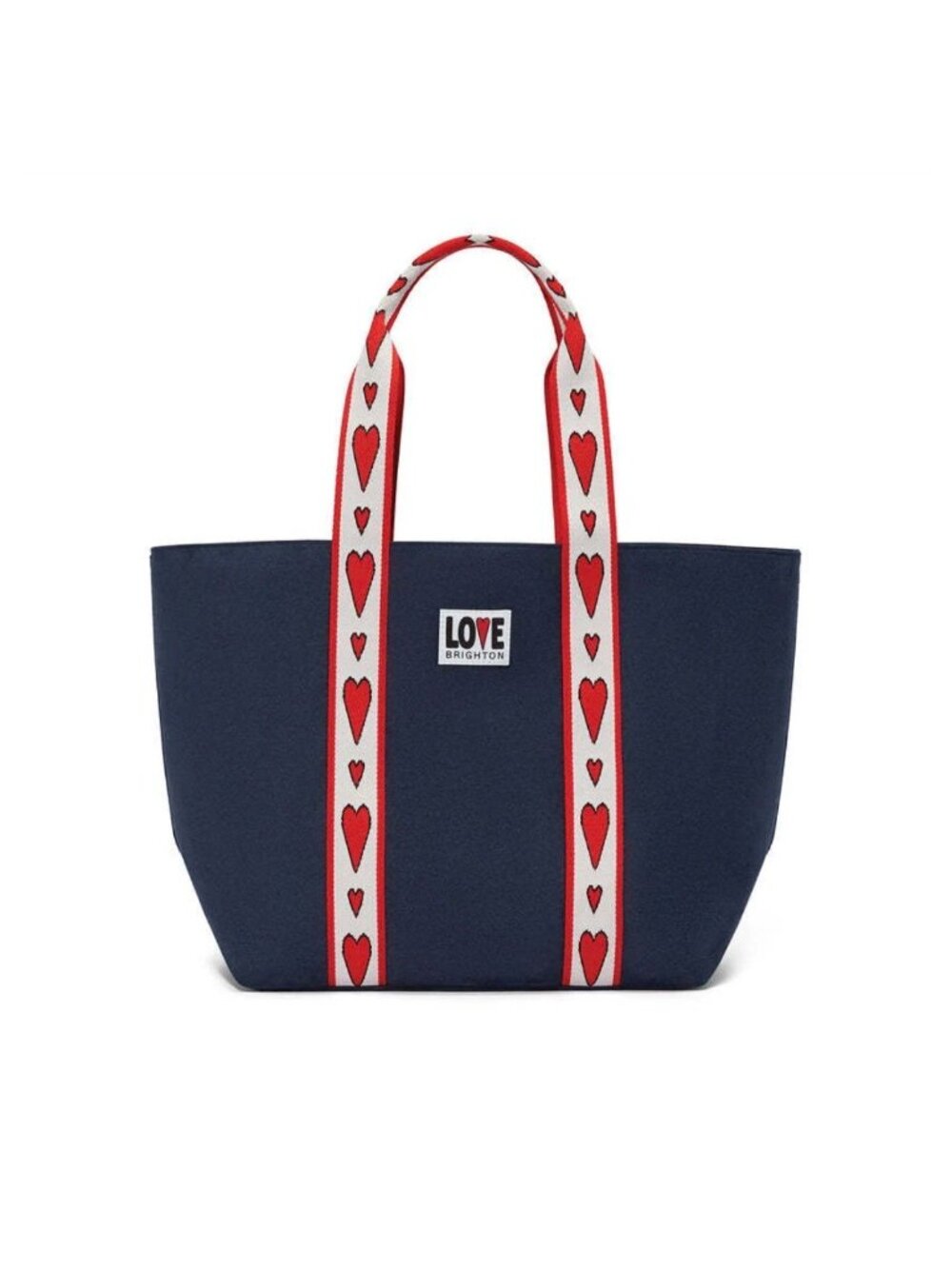 Brighton Velveteen Love Tote Bag With Heart Design & Red Straps New in Package